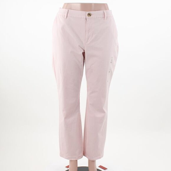 Tommy Hilfiger Rolled-Hem Straight-Leg Chino in Ballerina Pink - Picture 2 of 5